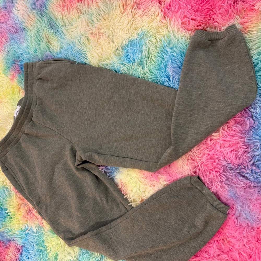Mondetta Joggers Womens Large Green/Gray Fleece Lined Active Sweatpants